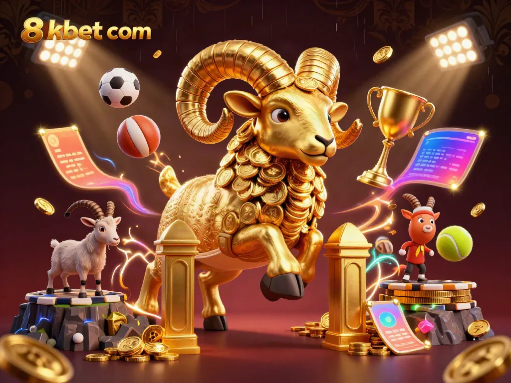 Experience thrilling wins at 8xbet com with sports-themed action in a vibrant casino illustration.