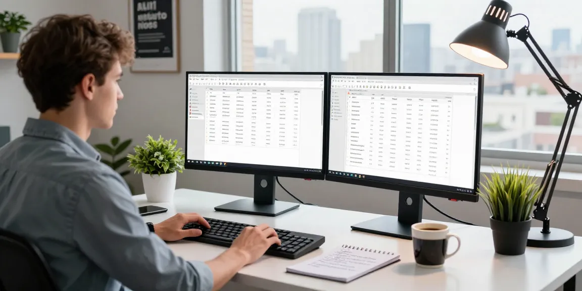 WPS Download in action on dual monitors in a modern workspace