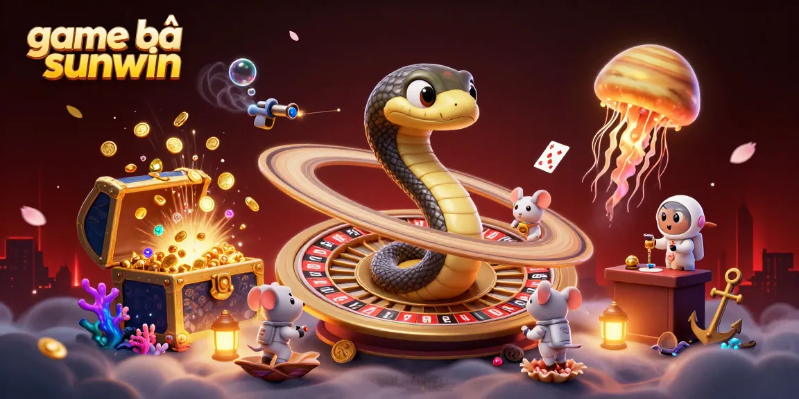 Win exciting games with game bài sunwin, featuring a vibrant 3D casino scene full of action.