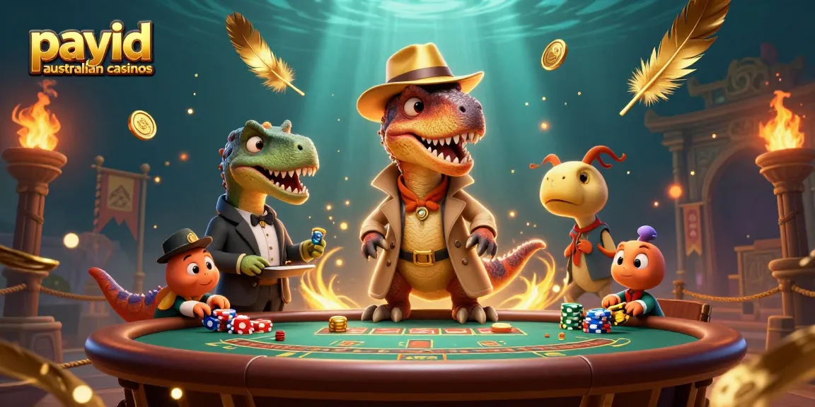 Experience thrilling action at payid australian casinos with a velociraptor card counter at play.