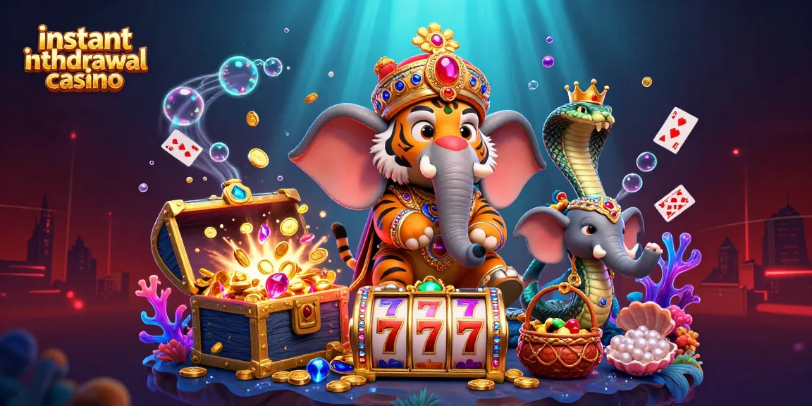 Play fast at an instant withdrawal casino with vibrant characters surrounded by thrilling game elements.